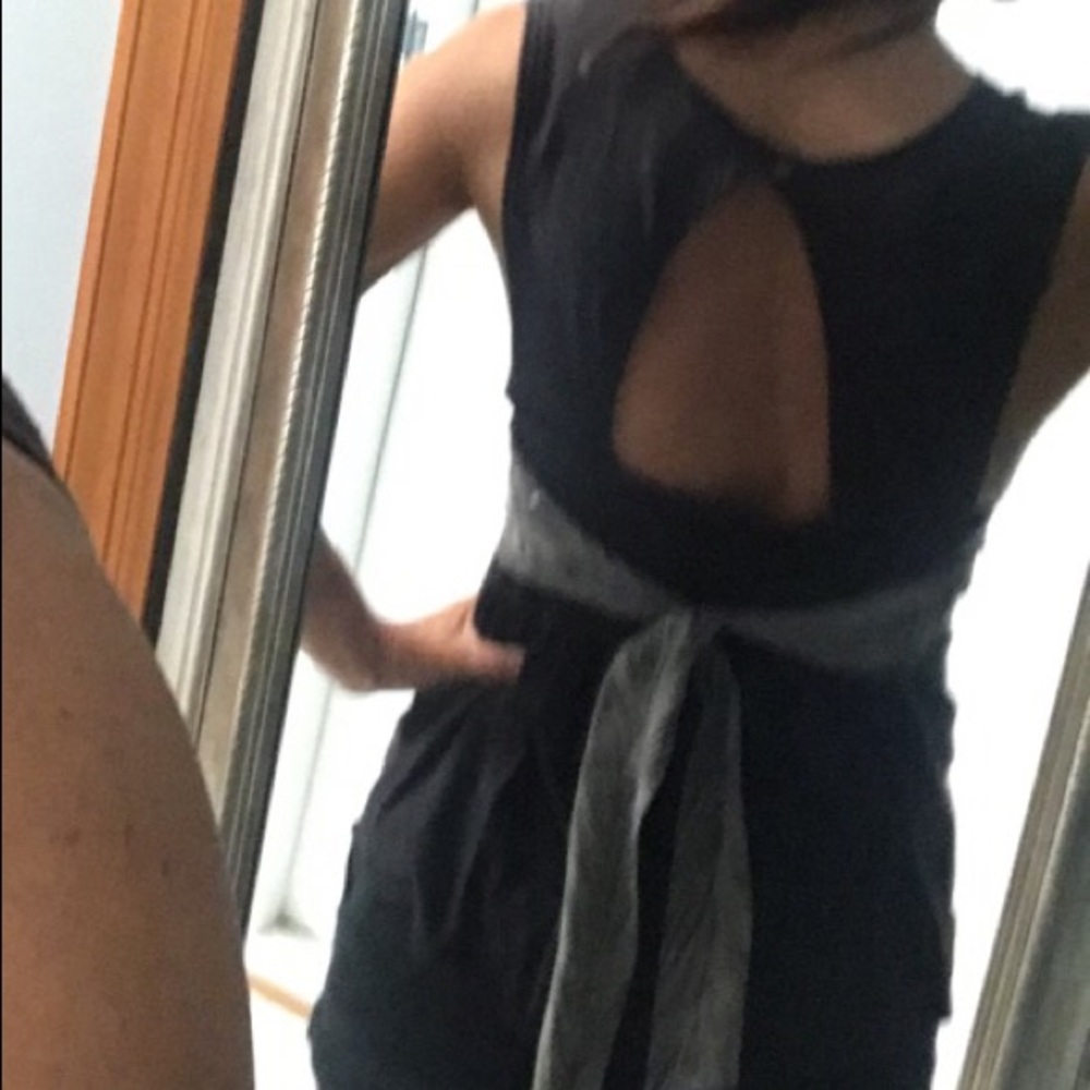 Free People Black Tank Top with Floral Waistband - Picture 6 of 7